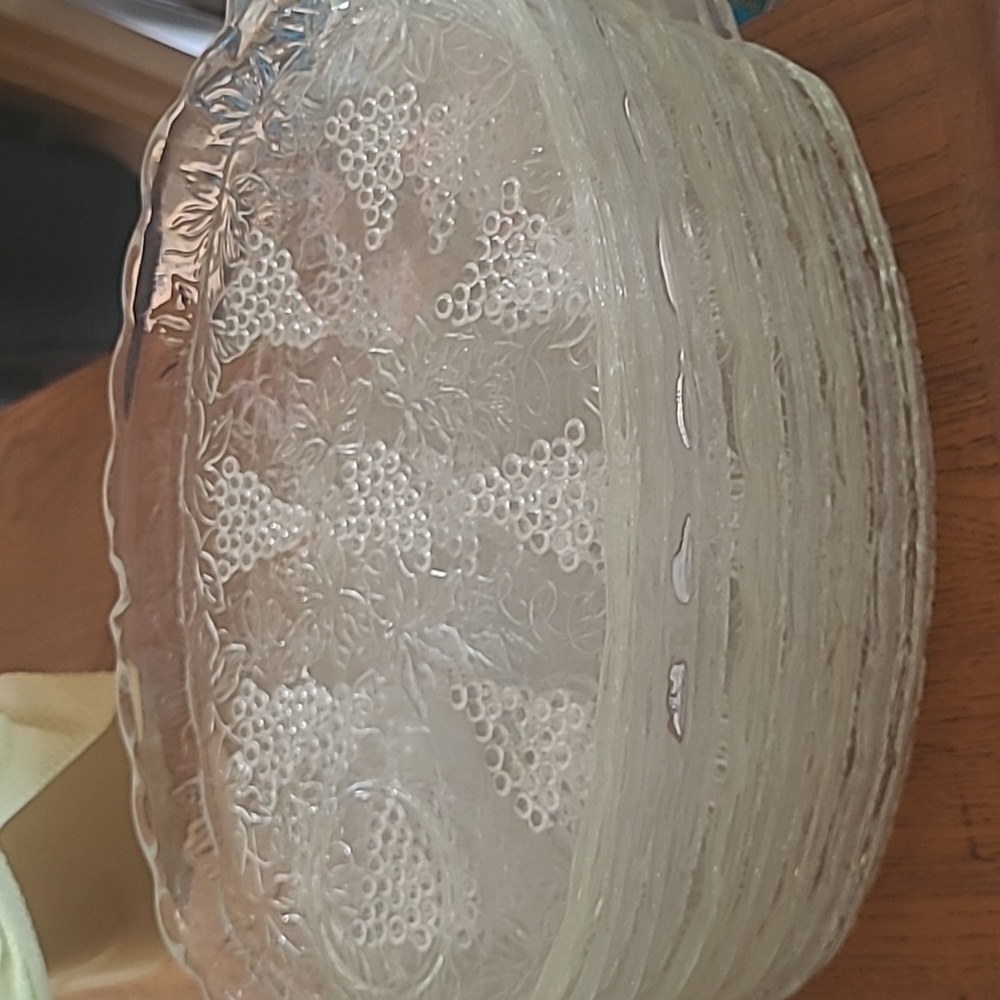 Vintage Set of 8 Glass Dessert Plates